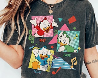Retro Disney Ducktales Scrooge Mcduck Donald Shirt | Cute Dewey Huey & Louie Duck T-Shirt | Magic Kingdom Tee | Disneyland Family Trip Gift