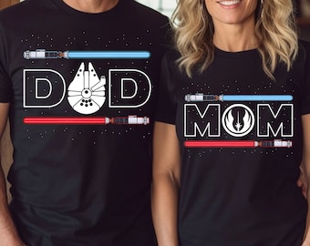 Disney Star Wars Lightsaber Mom And Dad Shirt | Rebel Millennium Falcon T-Shirt | Galaxy'S Edge Tee | Disneyland Family 2026 Trip Matching