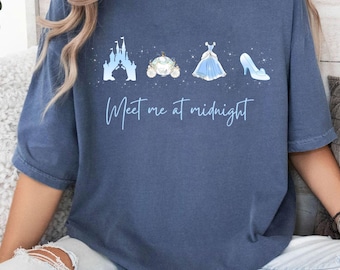 Vintage Disney Cinderella Princess Inspired Shirt | Cinderella Meet Me At Midnight Tshirt | WDW Disneyland Magic Kingdom Trip 2026