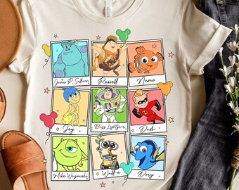 Funny Disney Pixar Characters Group Shirt | Toy Story Cars Monster Inc Balloons T-Shirt | Pixar Fest Tee | Disneyland Family 2024 Trip