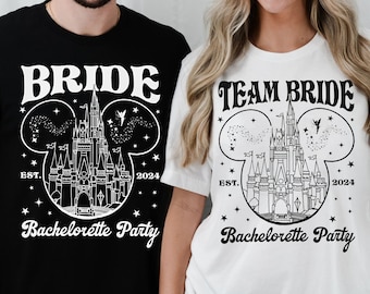 Disney Castle Team Bride And Bride To Be Shirt | Disney Bachelorette Party Squad T-Shirt | Wdw Magic Kingdom Tee | Disneyland Family Trip