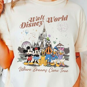 Vintage Walt Disney World Tee, Mickey & Friends Castle Shirt, Disney Epcot Tee, Magic Kingdom Family Vacation 2026, Disney Trip Shirt image 1