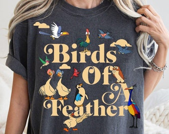 Retro Disney Bird Characters Group Shirt | Bird Of A Feathe Tshirt | Disney Birthday Trip Shirts | The Animal Kingdom | Hei Hei Kevin Zazu