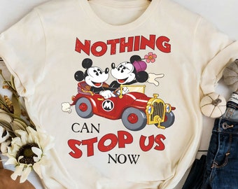 Camiseta de Mickey y Minnie's Runaway Railway / Camiseta retro "Nada puede detenernos ahora" / Divertida camiseta Disney a juego / Regalo para una escapada familiar a Disneyland