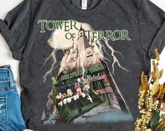 Vintage Disney Halloween Tower Of Terror Shirt | Mickey And Friends T-Shirt | The Hollywood Tower Tee | WDW Disneyland Girl Trip Matching