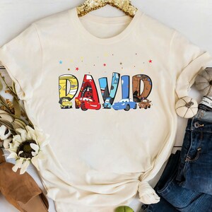 Custom Name Disney Pixar Cars Shirt | Personalized Disney Mc Queen Tow Mater T-Shirt | Disneyland Matching Tee | WDW Family Trip Outfit image 3