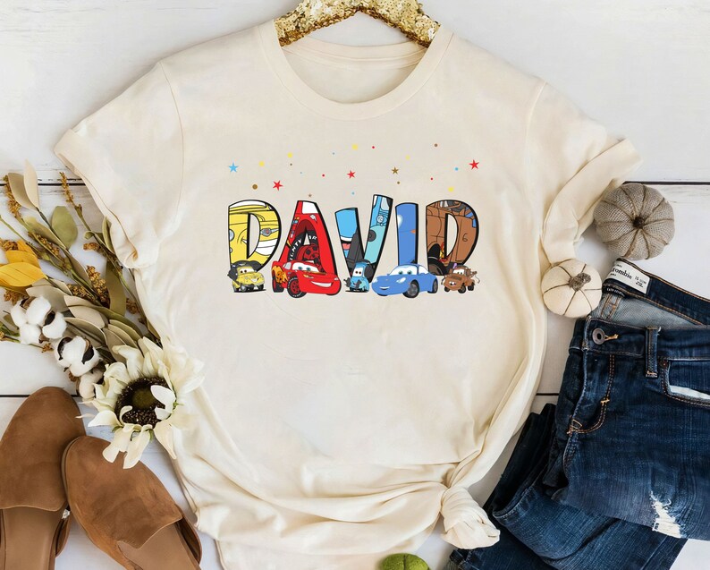 Custom Name Disney Pixar Cars Shirt | Personalized Disney Mc Queen Tow Mater T-Shirt | Disneyland Matching Tee | WDW Family Trip Outfit image 3
