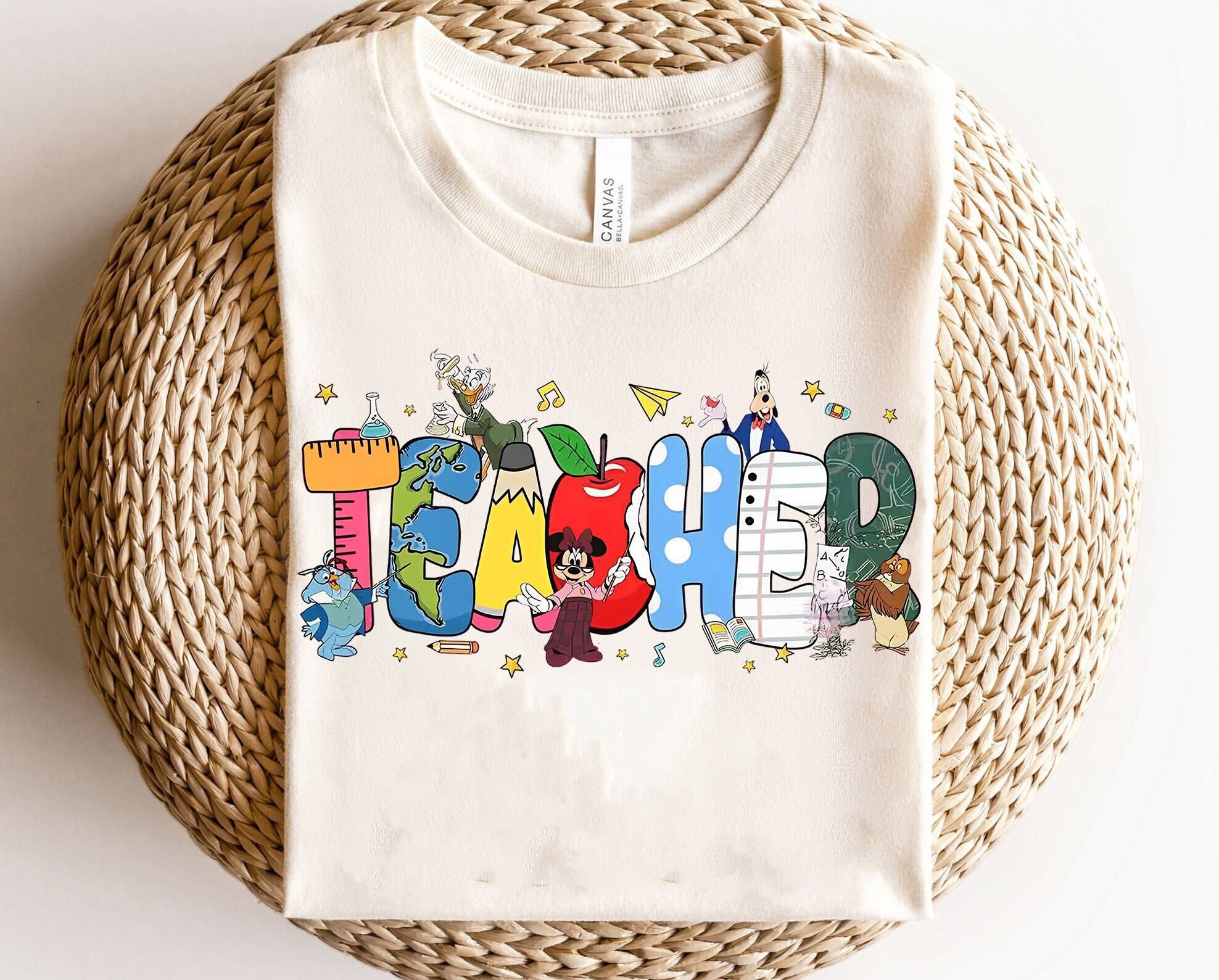 Disney Teacher Characters Custom Shirt | Minnie Ludwig Von Drake Professor Owl T-Shirt | Happy Teacher'S Day Tee | Disney World Family Trip