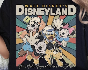 Camiseta vintage de Walt Disney's Disneyworld (1971) / Camiseta "El lugar más mágico de la Tierra" / Camiseta familiar a juego de Disneyland / Magic Kingdom