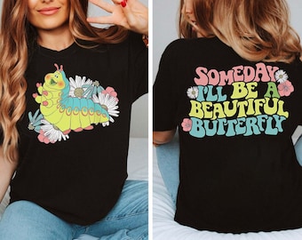 2-Sided Disney Pixar A Bug'S Life Shirt | Retro Caterpillar Heimlich Someday I'Ll Be A Beautiful Butterfly T-Shirt | Wdw Magic Kingdom Tee