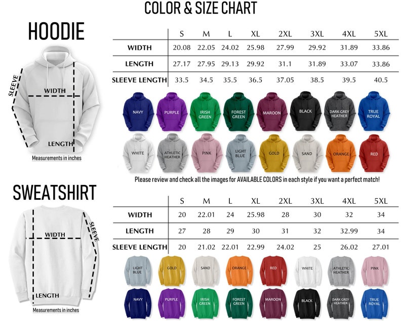 the hoodie is size chart for men and women