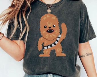 Retro Disney Star Wars-tröja | Chewbacca söt tecknad Chewie-t-shirt | Galaxy's Edge | Star Wars-dagen-tröja | Star Wars-firande