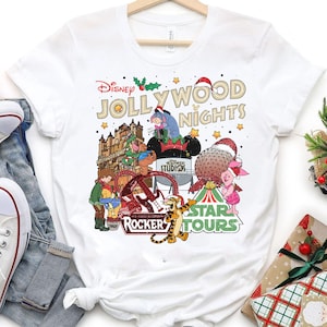 Retro Disney Jollywood Nights Christmas Shirt | Toy Story Christmas T-shirt | Hollywood Studios Christmas Tee | Disneyland Family Trip