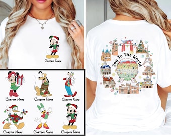 Custom Joy To The World Disney Christmas Shirt | Disney Epcot Christmas Tshirt | Mickey's Very Merry Christmas Sweatshirt, Magic Kingdom