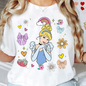 Vintage Disney Cinderella Princess Coquette Bow Shirt | Disney Cinderella Retro Tshirt | WDW Magic Kingdom Family 2025 | Birthday Girl Trip