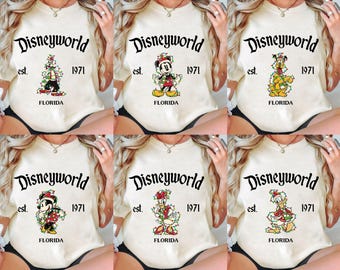 Retro Disneyworld Est 1971 Christmas All Characters Shirt | Mickey And Friends Xmas Tshirt | Disney Mickey's Very Merry Christmas Sweatshirt