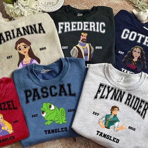 Custom Disney Tangled All Characters Group Shirt, Rapunzel Gothel Retro T-shirt, Funny Disney Tangled Matching Tee, Disneyland Trip Outfit