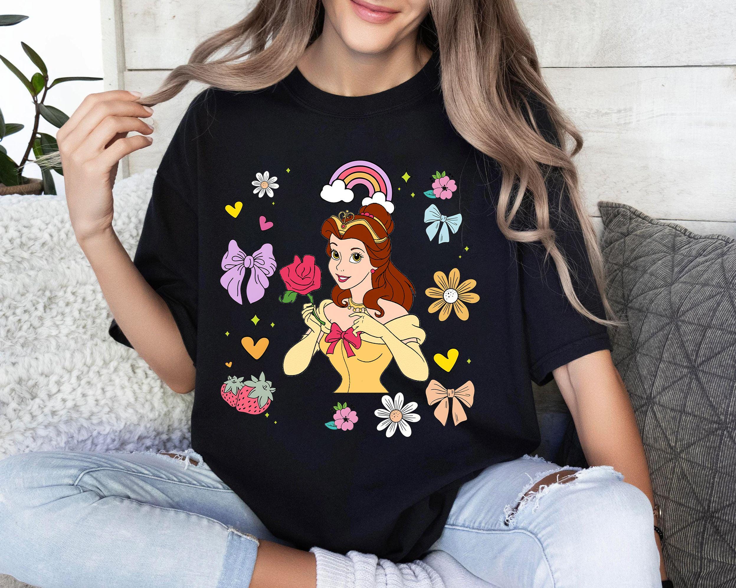 ヴィンテージ 美女と野獣 ベル Tシャツ ヴィンテージ ディズニー ベル プリンセス コケット ボウ シャツ