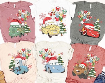 Retro Disney Cars Christmas Sweatshirt | Disney Pixar Christmas T-shirt | Disney Cars Balloon Tee | Disney Christmas Matching