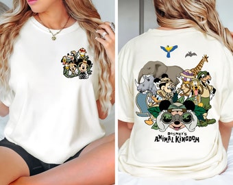Vintage 2-Sided Disney Animal Kingdom Shirt | Mickey And Friends Safari Tshirt | Disney Family Safari Trip Shirts | The Magic Kingdom Tee