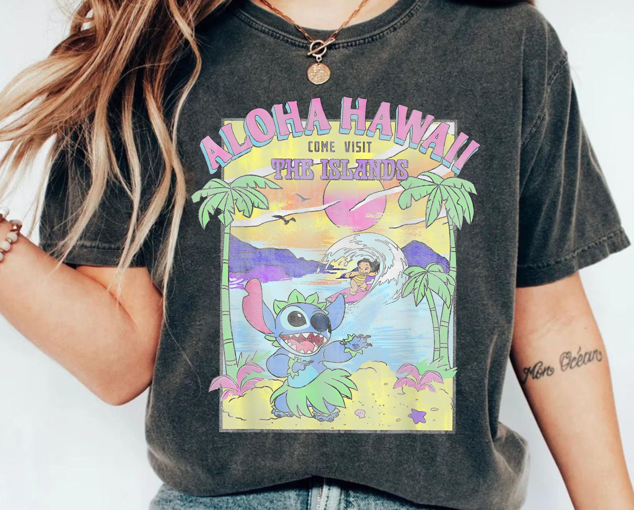 Sweat-Shirt Disney Lilo Et Stitch Femme Fille Coton Imprimé Manches Longues  6224