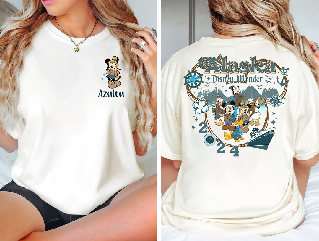 Retro 2sided Disney Cruise Line Shirt Mickey and Friends Disney Alaska Cruise Tshirt Disney