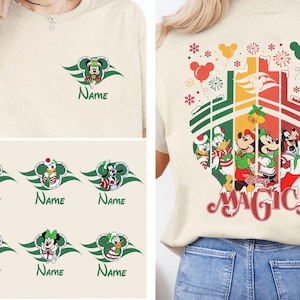 Personalized 2-Sided Disney Cruise Line Christmas Shirt | Mickey & Friends Family Cruise Tshirt | Disney Mickey&#39;s Very Merry Christmas