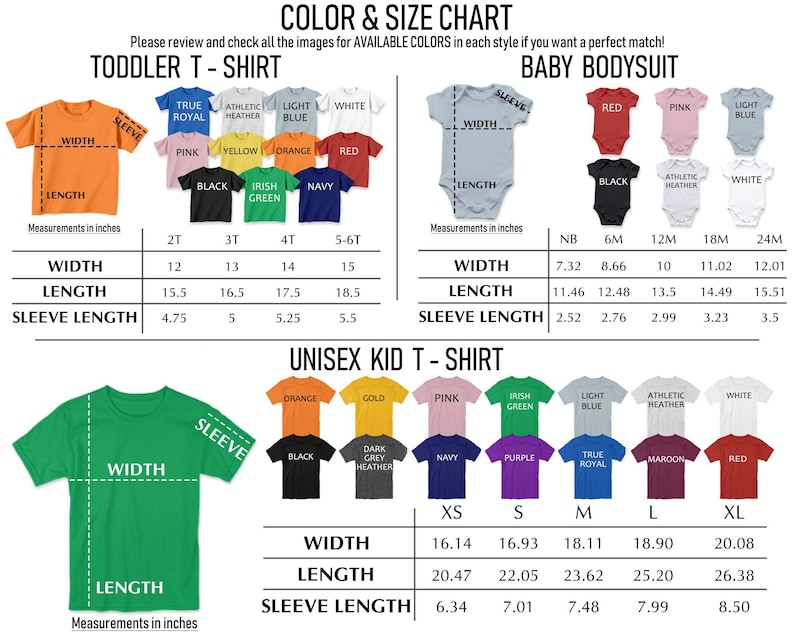 a chart showing the size and measurements of a baby bodysuit
