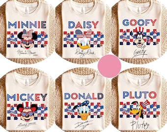 Disney Happy Independence Day 2024 Shirt | Mickey And Friends Custom 4Th Of July T-Shirt | Atriotic Usa Flag Tee | Disneyland Family Trip