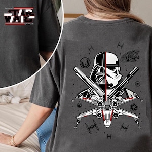 Vintage 2-Sided Disney Star Wars Est 1977 Shirt | Stormtrooper Darth Vader Light Saber Tshirt | May The 4th Be With You | Galaxy&#39;s Edge Trip