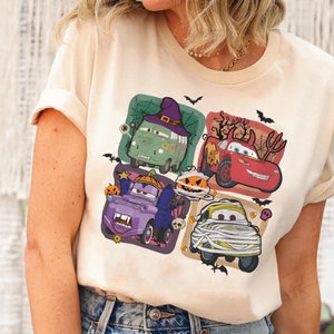 Retro Lightning Mcqueen Halloween Shirt | Disney Cars T-shirt | Disney Pixar Tee | Disneyland Trip Outfits | Disney Matching Tee