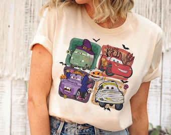 Retro Lightning Mcqueen Halloween Shirt | Disney Cars T-shirt | Disney Pixar Tee | Disneyland Trip Outfits | Disney Matching Tee