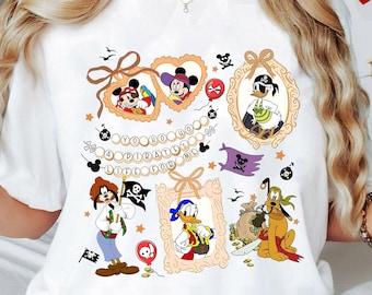 Camiseta vintage de Piratas de Disney con lazos de acuarela / Camiseta "Yo Ho Yo Ho A Pirate's Life For Me" / Camiseta familiar a juego de Disneyland 2026