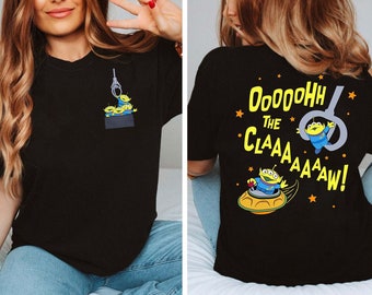 Disney 2-Sided Toy Story Disney Pixar Shirt | Aliens Claw Machine Pocket Oh The Claw TShirt | Walt Disney World Tee | Disneyland Trip Outfit