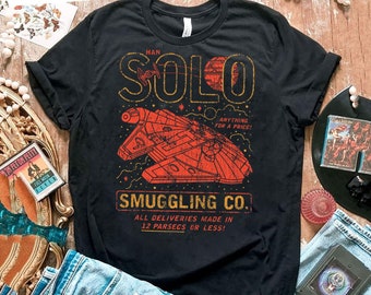 Vintage Disney Star Wars Shirt | Han Solo Smuggling Co. Poster T-shirt | Galaxy'S Edge | Star Wars Day Tee | Star Wars Celebration