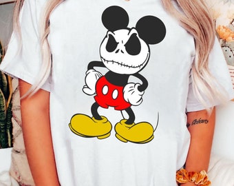 Mickey Mouse Costume Jack Skellington Shirt | Mickey'S Not So Scary T-shirt | Disney Halloween Tee Disneyland Trip | Spooky Season Shirt