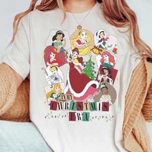 Retro Disney Princess Christmas Era Sweatshirt | Disney Christmas Princess T-shirt | Princess Christmas Era Tee | Disney Christmas Gift