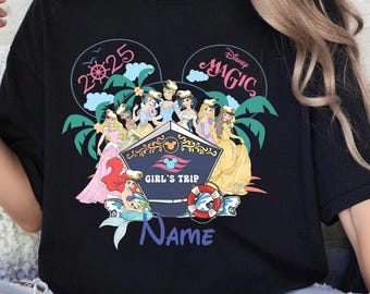 Personalisierte Disney Prinzessin Cruise Line Shirt | Disney Wunsch Wunder Fantasy Magie Tshirt | Disneyland Family Cruise Passendes T-Shirt 2026