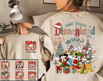2-Sided Mickey & Friends Disneyland Christmas Shirt | Disney Castle Retro Tshirt | Disney Mickey's Very Merry Christmas Sweatshirt