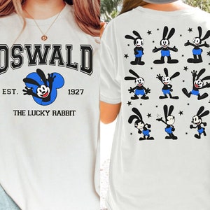 Vintage 2-Side Disney Oswald Shirt | The Lucky Rabbit Emotions T-Shirt | Disney The Lucky Rabbit 1927 Tee | Disneyland Family Vacation Gift