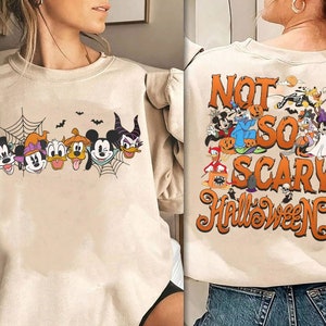 Maglietta 2 lati Mickey&#39;s Not So Scary Halloween 2025 / Maglietta zucca Mickey & Friends / Dolcetto o scherzetto / Viaggio di Halloween in famiglia a Disneyland