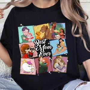 Vintage Disney Characters Mother&#39;S Day Shirt | Best Mom Ever Tshirt | Disneyland Family Matching Tee | WDW Magic Kingdom Vacation 2025