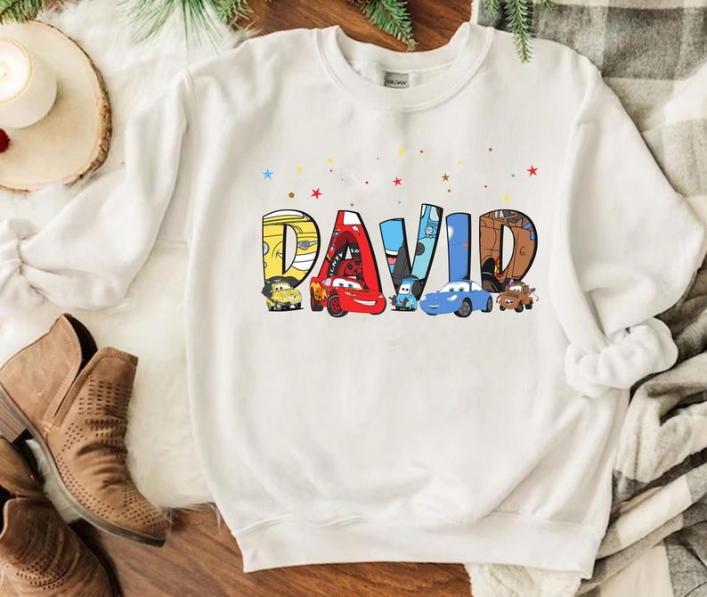 Custom Name Disney Pixar Cars Shirt | Personalized Disney Mc Queen Tow Mater T-Shirt | Disneyland Matching Tee | WDW Family Trip Outfit image 2