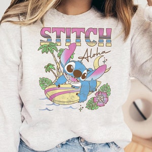 Vintage Disney Stitch Beach Summer Shirt | Stitch Aloha Shirt, Stitch Hawaii T-shirt | Disney Lilo And Stitch Shirt, Disneyworld Shirt