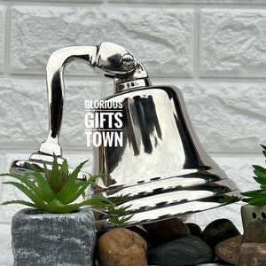 Engraved Brass Wall Bell: Personalized Decor, Nautical Gift