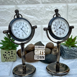Couple Anniversary Gift, Personalized Desk Clock, Gift For Men, Home Office Decor Table Clock For Friends, Vintage Style Retro Clock Gift