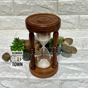 Personalized Wooden Sand Timer, Crafted Wooden Hourglass, Custom Engraved Gift Sand Timer, Home & Office Table Decor Wooden Sand Timer Gift