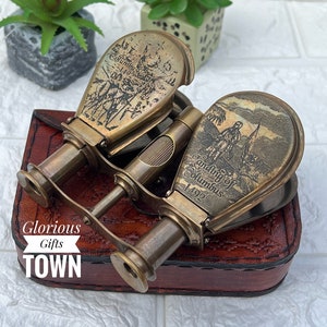 Personalized Binocular, Classic Pirate Spyglass, Authentic Brass Binocular, Nautical Elegant Gift, Anniversary Gift For Him, Christmas Gift