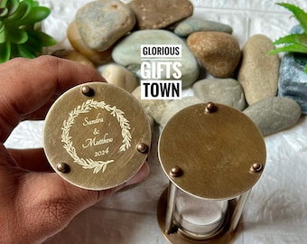 Custom Engraved Brass Sand Timer, Personalized Hourglass, Nautical Gift, Anniversary, Birthday Gift For Her
