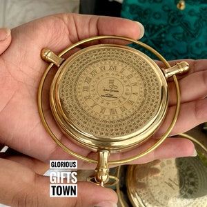 Personalized Brass Compass With Leather Case, Engraved Gift - Etsy